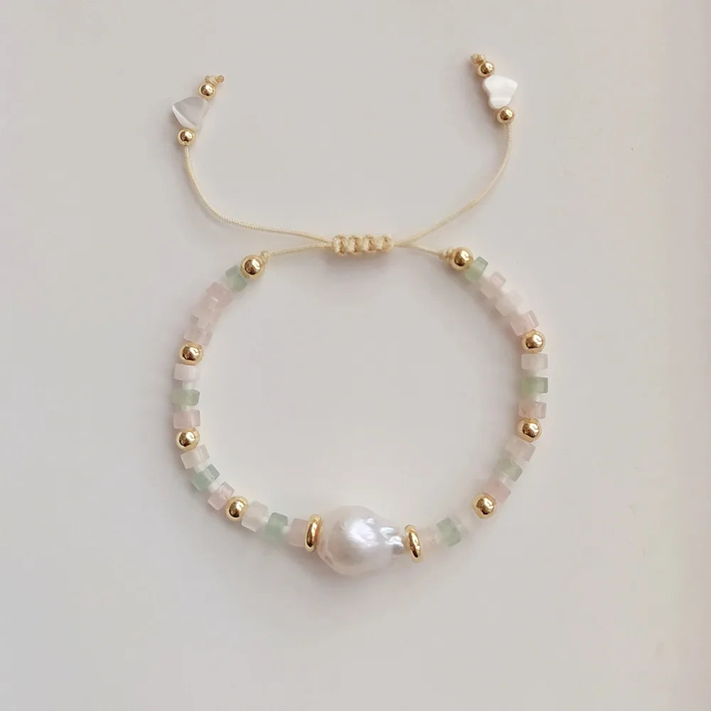 5Pcs Natural Stone Pearl Bracelets for Women Vintage Turquoise Bracelet