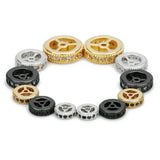 5Pcs Micro Pave CZ Wheel Spacer Beads DIY Jewelry Making Supplies