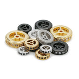 5Pcs Micro Pave CZ Wheel Spacer Beads DIY Jewelry Making Supplies