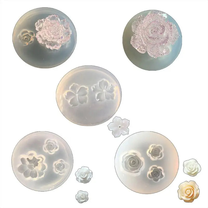 5Pcs Flower Resin Silicone Molds DIY Jewelry Making Tools