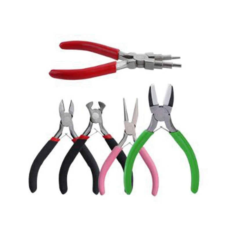 5Pcs Mini Jewelry Pliers Carbon Steel Curved Nose Pliers for DIY Jewelry Making