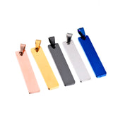 5Pcs Stainless Steel Dog Tags Pendant Necklace 45mm*10mm