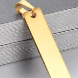 5Pcs Stainless Steel Dog Tags Pendant Necklace 45mm*10mm