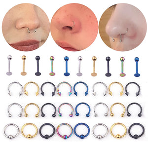 5Pcs Stainless Steel Spiked Piercing Set for Men Women