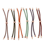 5Pcs Mixed Nylon Cord Slider Bracelet Making with Brass Findings