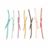 5Pcs Mixed Nylon Cord Slider Bracelet Making with Brass Findings