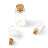 5Pcs Mixed Shapes Small Glass Bottle Jars Cork Stopper Wish DIY Jewelry Beads