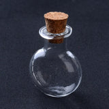 5Pcs Mixed Shapes Small Glass Bottle Jars Cork Stopper Wish DIY Jewelry Beads
