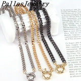 5Pcs Multi-color Link Chain Necklace Spring Clasp Jewelry for Women