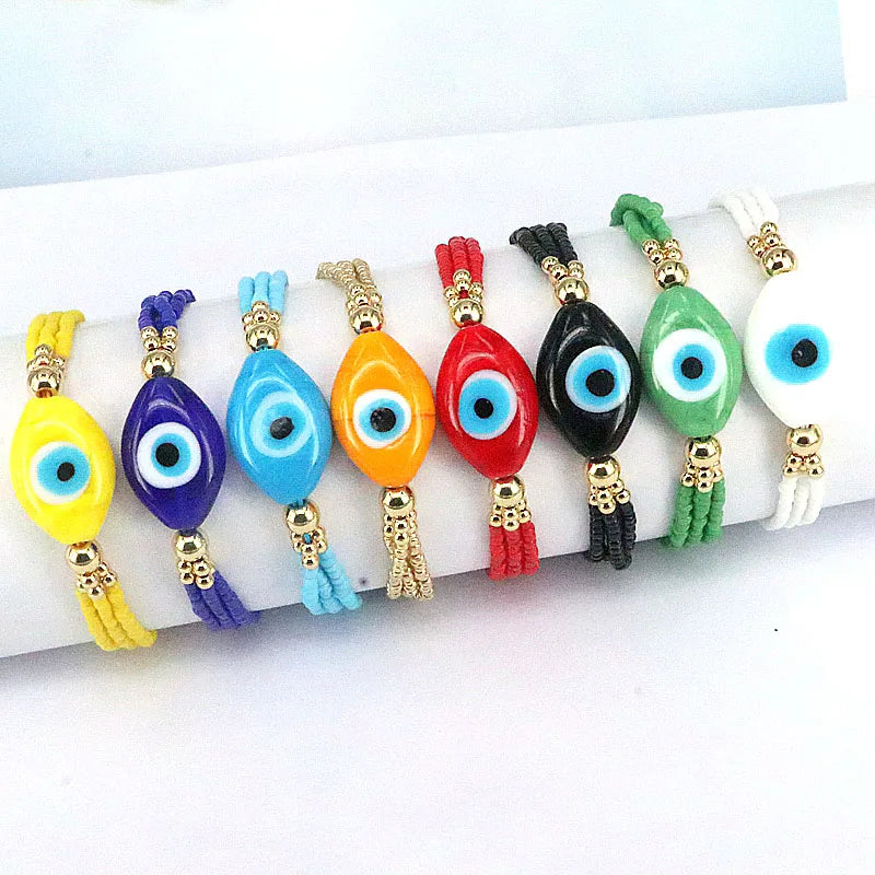 5Pcs Beaded Glass Bracelet Evil Eye Charm Bead Bracelet