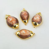 5Pcs Natural Conch Shell Plated Beads For Jewelry Making