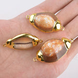 5Pcs Natural Conch Shell Plated Beads For Jewelry Making