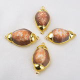5Pcs Natural Conch Shell Plated Beads For Jewelry Making
