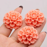 5Pcs Natural Corals Pendant Round Coral Flower Red Beads Charms