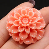 5Pcs Natural Corals Pendant Round Coral Flower Red Beads Charms