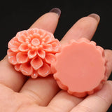 5Pcs Natural Corals Pendant Round Coral Flower Red Beads Charms