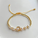Natural Freshwater Pearl Bracelets Zircon Charm Bracelet for Women Beads