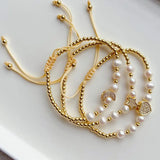Natural Freshwater Pearl Bracelets Zircon Charm Bracelet for Women Beads