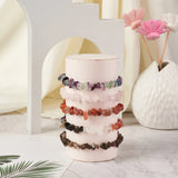 5Pcs Natural Mixed Stone Chip Beads Stretch Bracelets for Women Jewelry Making