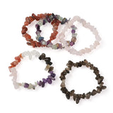 5Pcs Natural Mixed Stone Chip Beads Stretch Bracelets for Women Jewelry Making