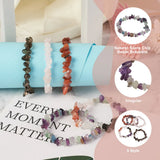 5Pcs Natural Mixed Stone Chip Beads Stretch Bracelets for Women Jewelry Making