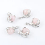 5Pcs Rose Quartz Dragon Claw Pendant Charm