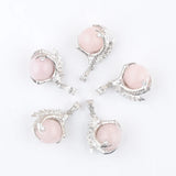 5Pcs Rose Quartz Dragon Claw Pendant Charm