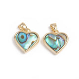 5Pcs Shell Heart Charms Necklace Pendants for DIY Jewelry Making 12x12x3mm