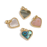 5Pcs Shell Heart Charms Necklace Pendants for DIY Jewelry Making 12x12x3mm