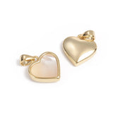 5Pcs Shell Heart Charms Necklace Pendants for DIY Jewelry Making 12x12x3mm