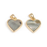 5Pcs Shell Heart Charms Necklace Pendants for DIY Jewelry Making 12x12x3mm
