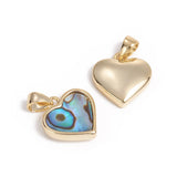 5Pcs Shell Heart Charms Necklace Pendants for DIY Jewelry Making 12x12x3mm