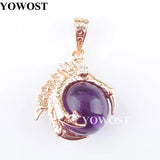 5Pcs Amethysts Gem Charm Dragon Claw Crystal Reiki Chakra Pendants