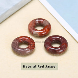 5Pcs Natural Stone Bagels Peace Buckle Beads DIY Jewelry Making
