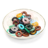 5Pcs Natural Stone Bagels Peace Buckle Beads DIY Jewelry Making