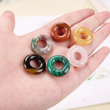 5Pcs Natural Stone Bagels Peace Buckle Beads DIY Jewelry Making