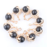 5Pcs Agate Raw Gem Charm Dragon Claw Pendants Bead Jewelry