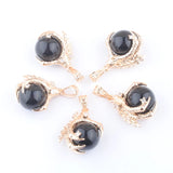 5Pcs Agate Raw Gem Charm Dragon Claw Pendants Bead Jewelry
