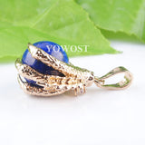 5Pcs Lapis Lazuli Raw Gem Round Ball Dragon Claw Chakra Pendant