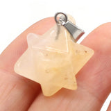 5Pcs Natural Stone Pendants Reiki Heal Merkaba for Jewelry Making