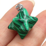 5Pcs Natural Stone Pendants Reiki Heal Merkaba for Jewelry Making