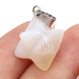 5Pcs Natural Stone Pendants Reiki Heal Merkaba for Jewelry Making