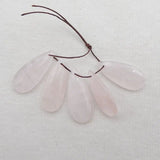 5Pcs Rose Quartz Pendant Beads Natural Stone 27x12x5mm