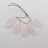 5Pcs Rose Quartz Pendant Beads Natural Stone 27x12x5mm