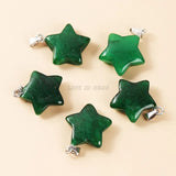 5Pcs Natural Stone Pentagram Shape Pendant Charms For Jewelry Making
