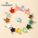 5Pcs Natural Stone Pentagram Shape Pendant Charms For Jewelry Making