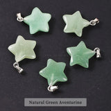 5Pcs Natural Stone Pentagram Shape Pendant Charms For Jewelry Making