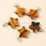 5Pcs Natural Stone Pentagram Shape Pendant Charms For Jewelry Making
