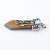 5pcs Natural Stone Sword Shaped Necklace Taper Pendulums Pendants