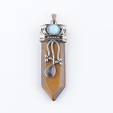 5pcs Natural Stone Sword Shaped Necklace Taper Pendulums Pendants